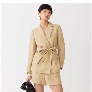 NWOT J.Crew Double-breasted blazer-jacket in Chelsea linen - size 4